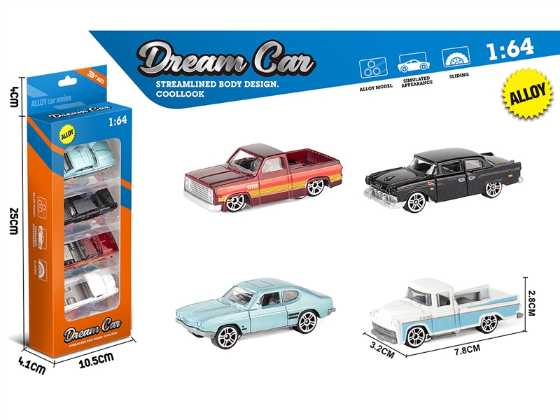 1:64 FREE WAY DIE-CAST CAR 4PCS - HP1257083