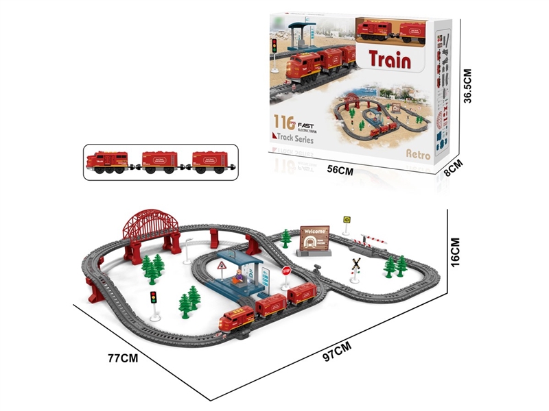 B/O TRACK TRAIN 116PCS W/LIGHT & SOUND - HP1257316