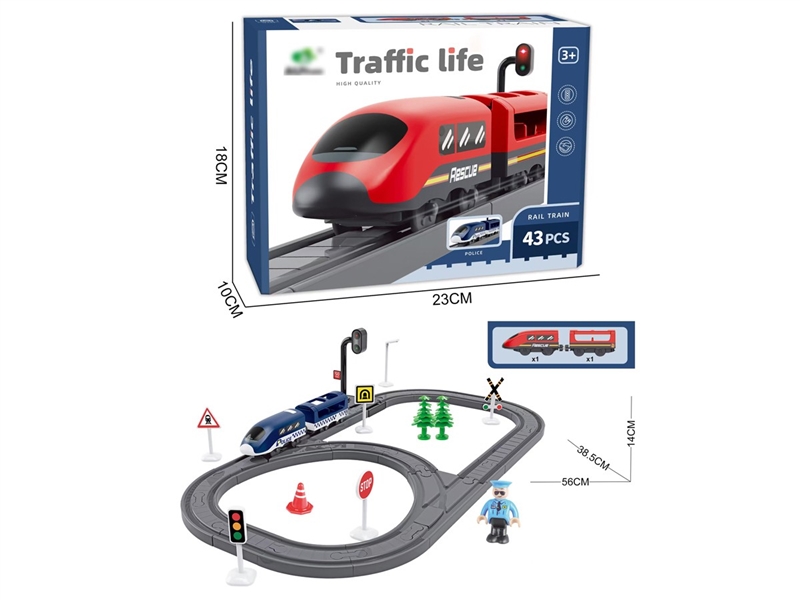 B/O TRACK POLICE CAR 43PCS - HP1257344