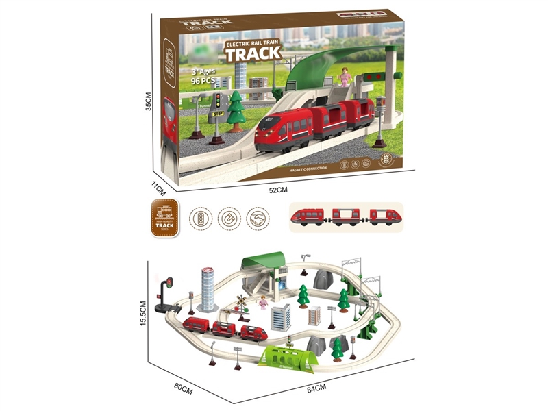 B/O TRACK TRAIN 96PCS W/LIGHT & SOUND(INCLUDED BATTERY) - HP1257363