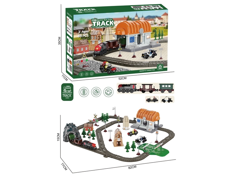 B/O TRACK TRAIN 89PCS W/LIGHT & SOUND(INCLUDED BATTERY) - HP1257371