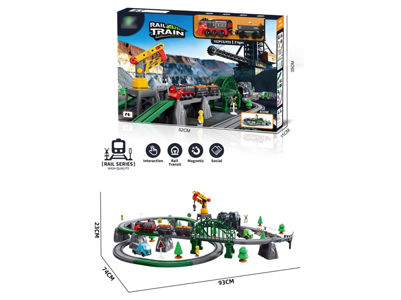 B/O TRACK TRAIN 103PCS W/LIGHT & SOUND & SPRAY - HP1257400