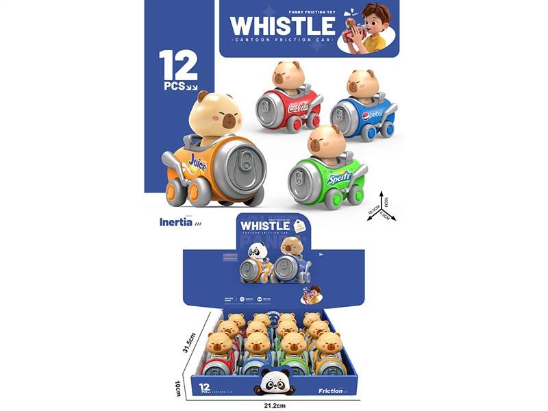 FRICTION WHISTLE CAR,12PCS/DISPLAY BOX - HP1258106