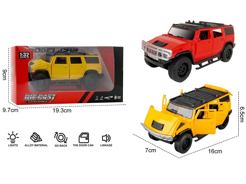1:32 PULL BACK DIE-CAST CAR W/LIGHT & SOUND(INCLUDED BATTERY) - HP1258205