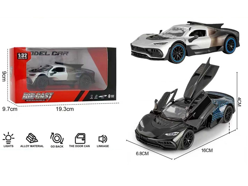 1:32 PULL BACK DIE-CAST CAR W/LIGHT & SOUND(INCLUDED BATTERY) - HP1258206