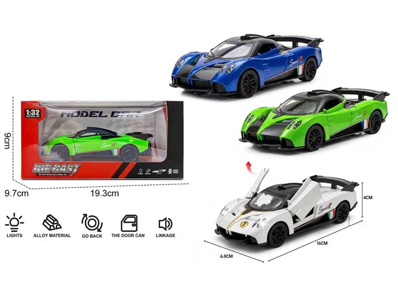 1:32 PULL BACK DIE-CAST CAR W/LIGHT & SOUND(INCLUDED BATTERY) - HP1258210
