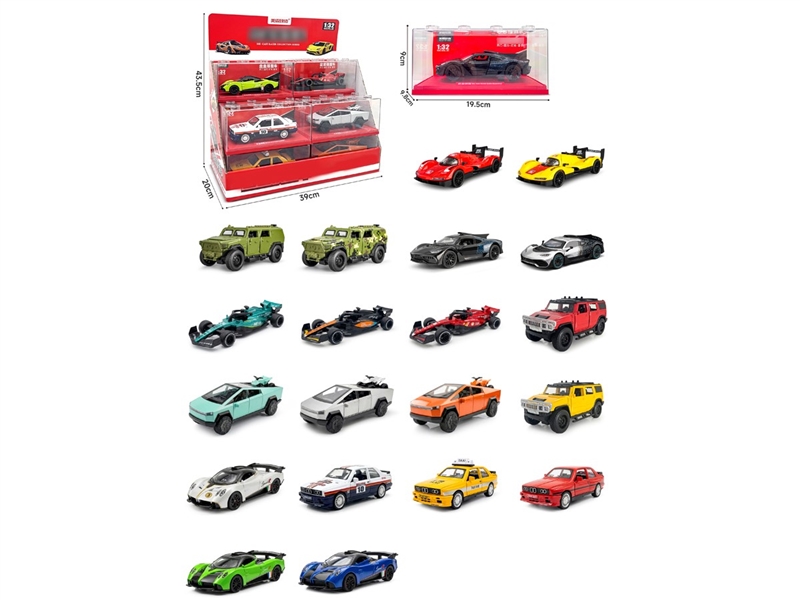 1:32 PULL BACK DIE-CAST CAR W/LIGHT & SOUND(INCLUDED BATTERY),20ASST - HP1258214