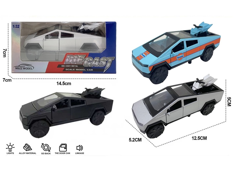 1:32 PULL BACK DIE-CAST CAR W/LIGHT & SOUND(INCLUDED BATTERY),2COLOURS - HP1258215