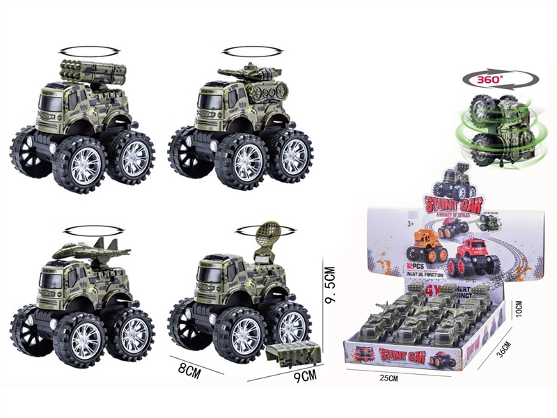 FRICTION STUNT CAR,4ASST,12PCS/DISPLAY BOX - HP1259036