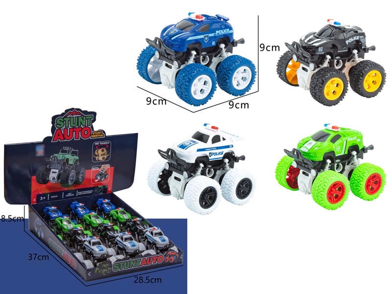 FRICTION STUNT CAR,4ASST,12PCS/DISPLAY BOX - HP1259060