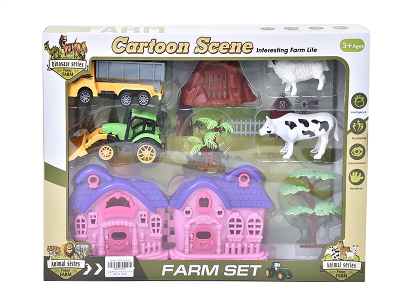 FREE WAY FARM CAR SET W/PULL BACK DINOSAUR CAR - HP1259372