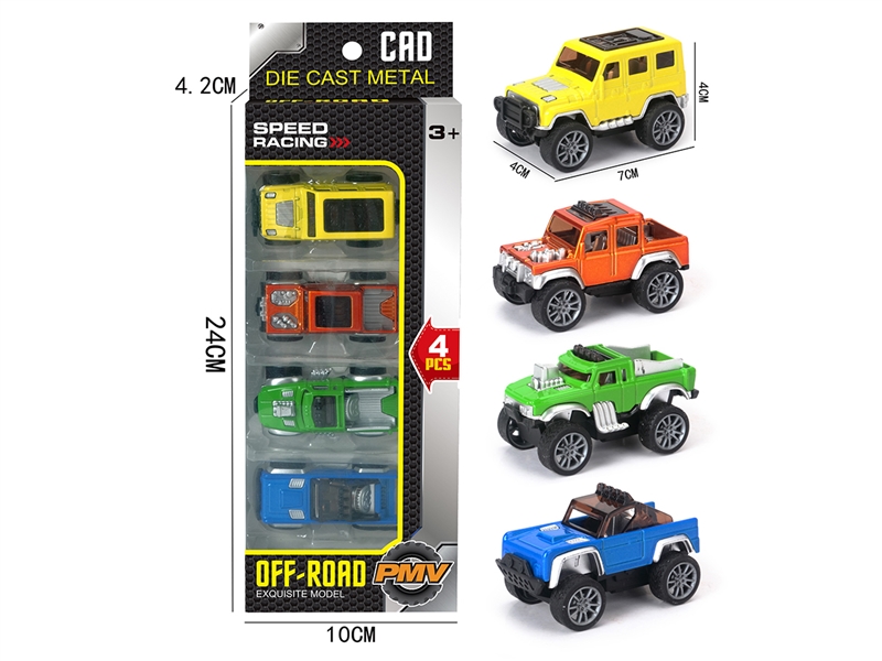 PULL BACK DIE-CAST CAR 4PCS - HP1259407