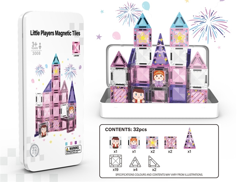 3.75CM MAGNETIC BUILDING TILES 32PCS - HP1259581