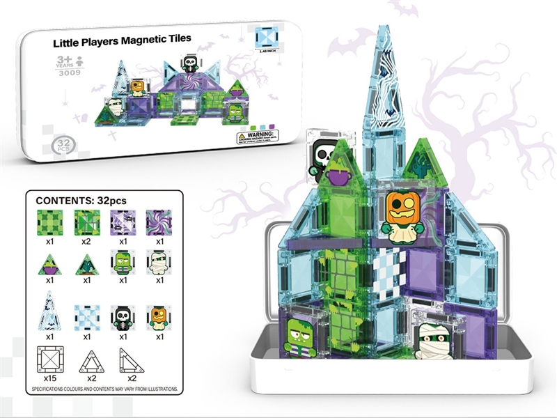 3.75CM MAGNETIC BUILDING TILES 32PCS - HP1259582