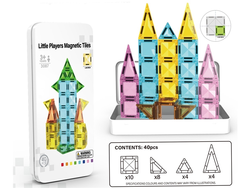 3.75CM MAGNETIC BUILDING TILES 40PCS - HP1259591