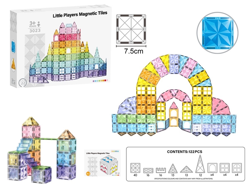 7.5CM MAGNETIC BUILDING TILES 122PCS - HP1259597