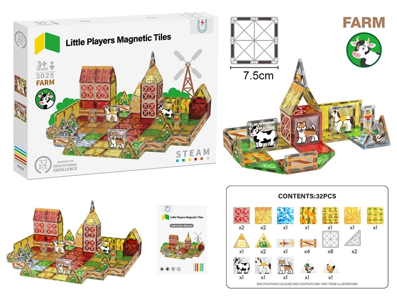 7.5CM MAGNETIC BUILDING TILES 32PCS - HP1259602