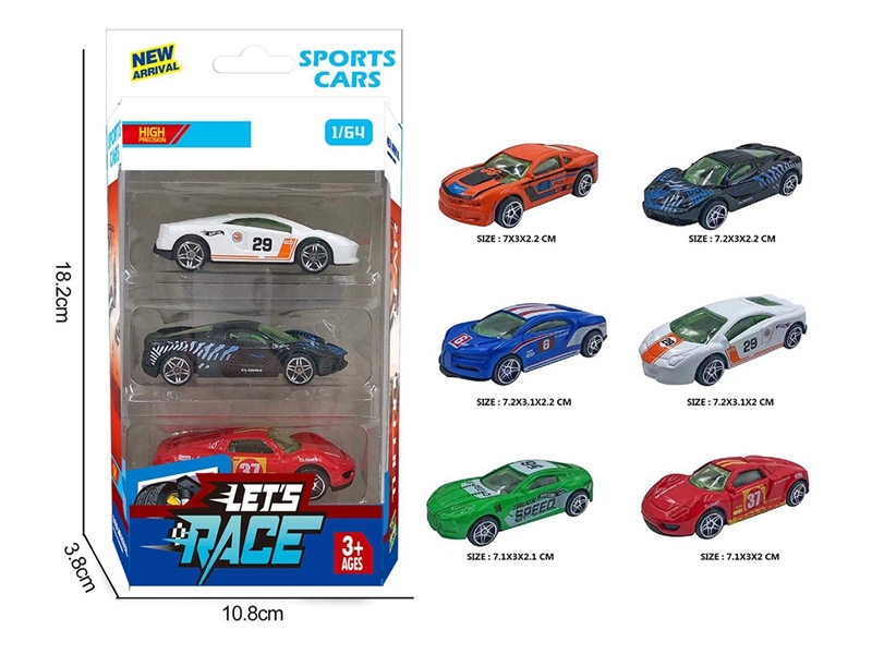 1:64 FREE WAY DIE-CAST CAR 3PCS，6ASST - HP1260212