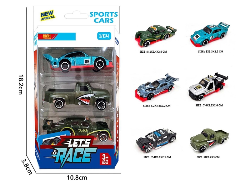 1:64 FREE WAY DIE-CAST CAR 3PCS，6ASST - HP1260214