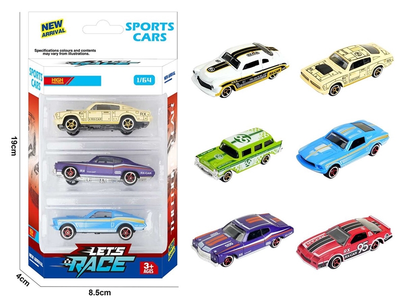 1:64 FREE WAY DIE-CAST CAR 3PCS，6ASST - HP1260232