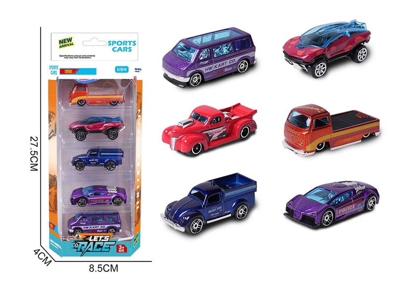 1:64 FREE WAY DIE-CAST CAR 5PCS，6ASST - HP1260240