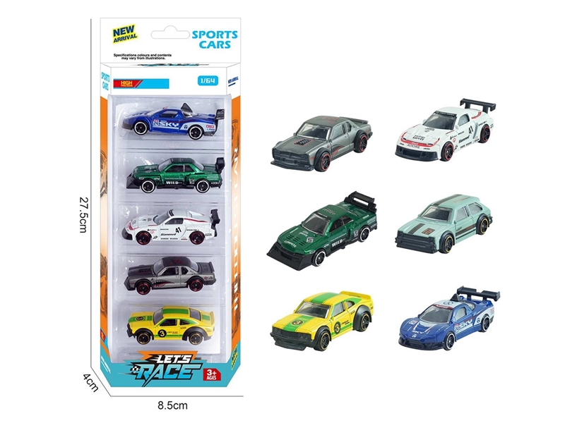 1:64 FREE WAY DIE-CAST CAR 5PCS，6ASST - HP1260253