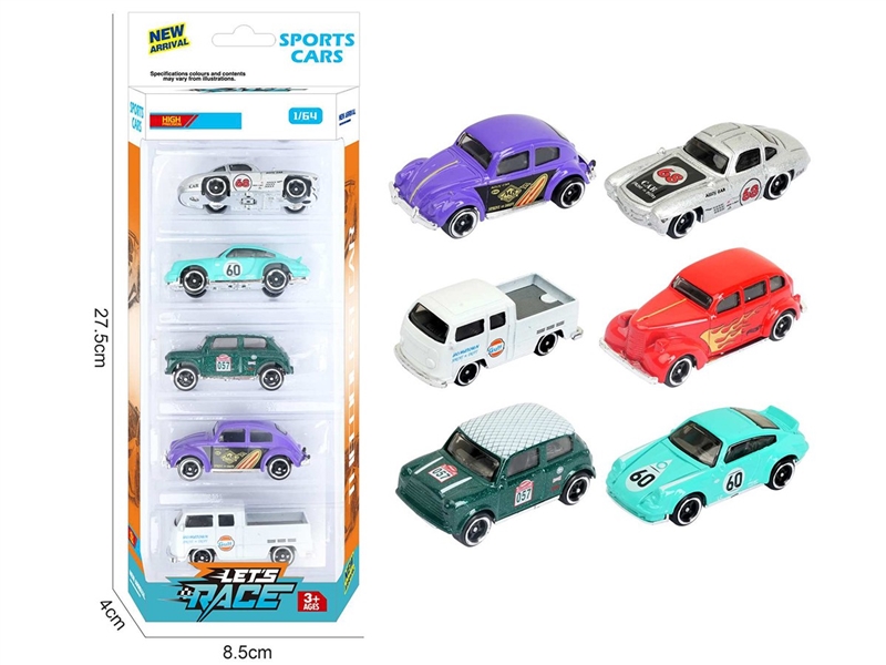 1:64 FREE WAY DIE-CAST CAR 5PCS，6ASST - HP1260262