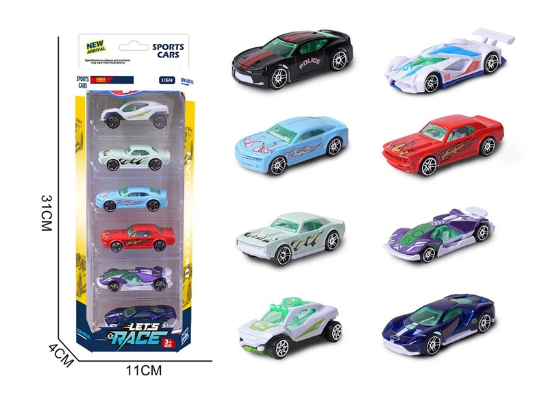 1:64 FREE WAY DIE-CAST CAR 6PCS，8ASST - HP1260270