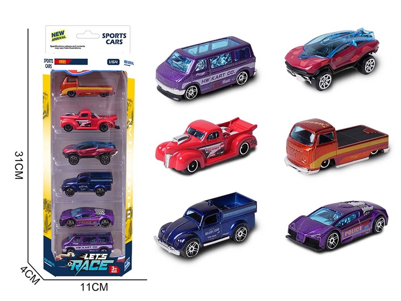 1:64 FREE WAY DIE-CAST CAR 6PCS，6ASST - HP1260271