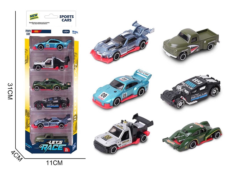 1:64 FREE WAY DIE-CAST CAR 6PCS，6ASST - HP1260276