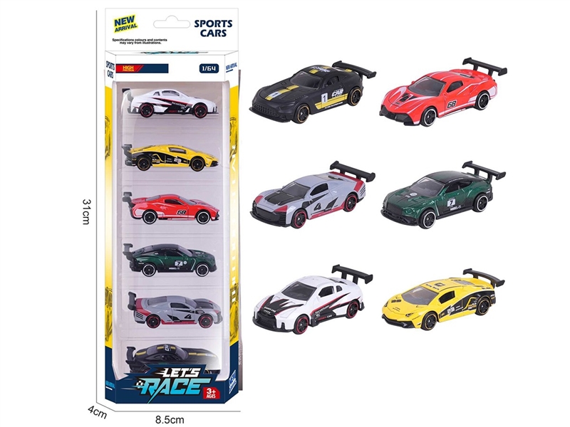 1:64 FREE WAY DIE-CAST CAR 6PCS，6ASST - HP1260282