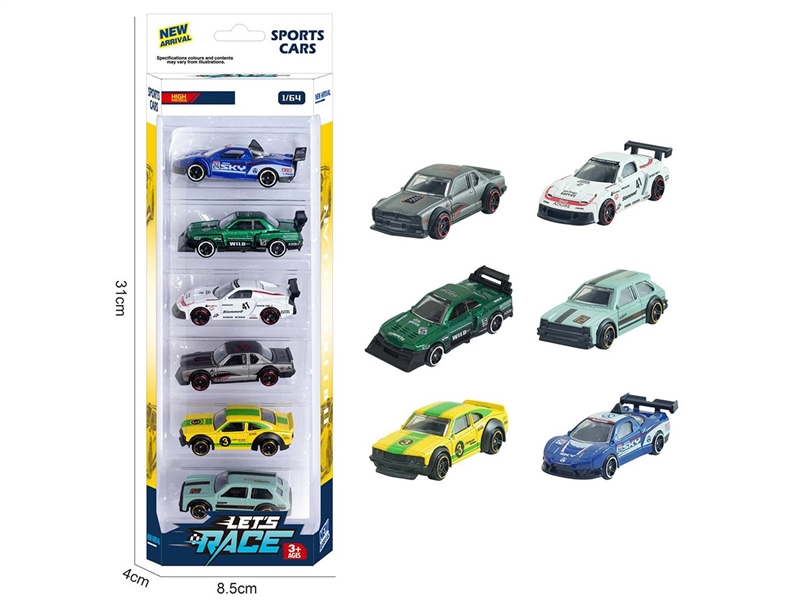 1:64 FREE WAY DIE-CAST CAR 6PCS，6ASST - HP1260284