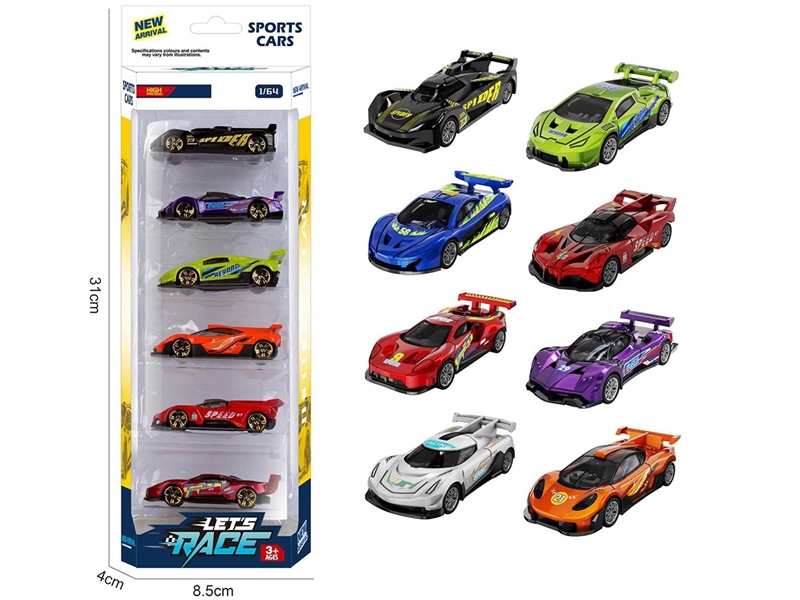 1:64 FREE WAY DIE-CAST CAR 6PCS，6ASST - HP1260288