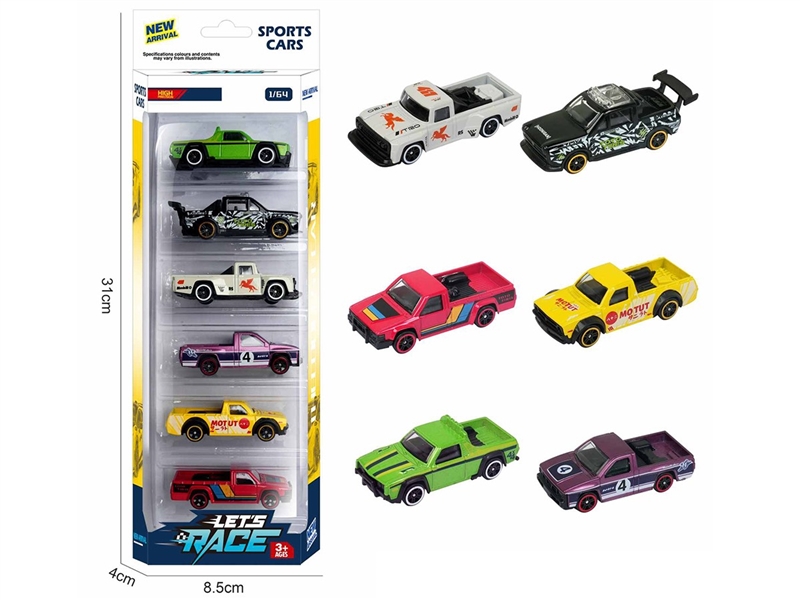 1:64 FREE WAY DIE-CAST CAR 6PCS，6ASST - HP1260291