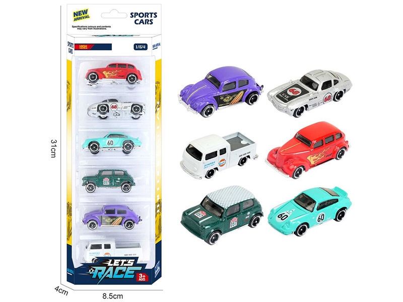 1:64 FREE WAY DIE-CAST CAR 6PCS，6ASST - HP1260293