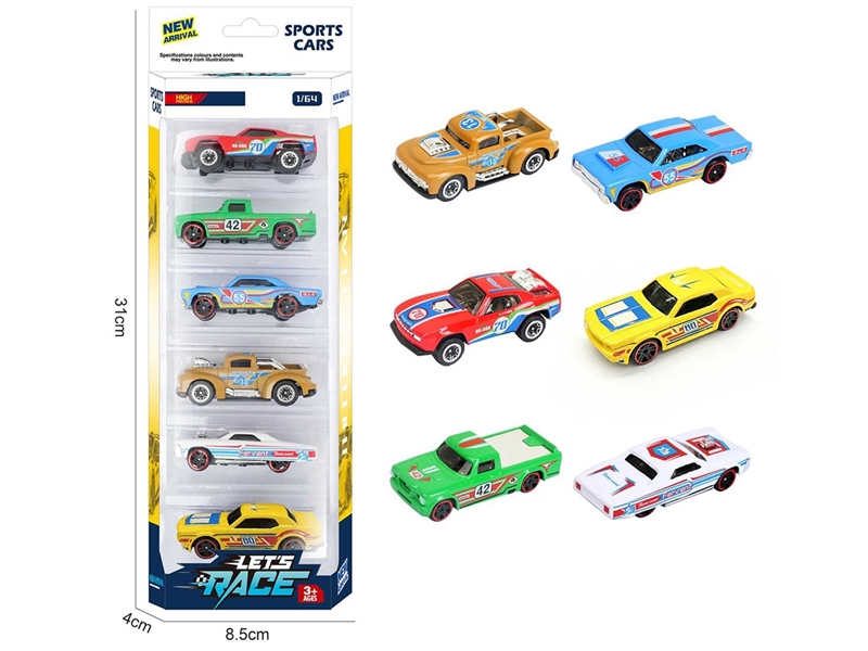 1:64 FREE WAY DIE-CAST CAR 6PCS，6ASST - HP1260296