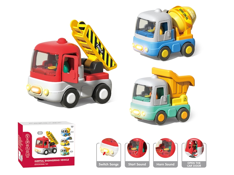 FREE WAY CONSTRUCTION CAR W/SOUND,3ASST(INCLUDE BATTERY) - HP1260341
