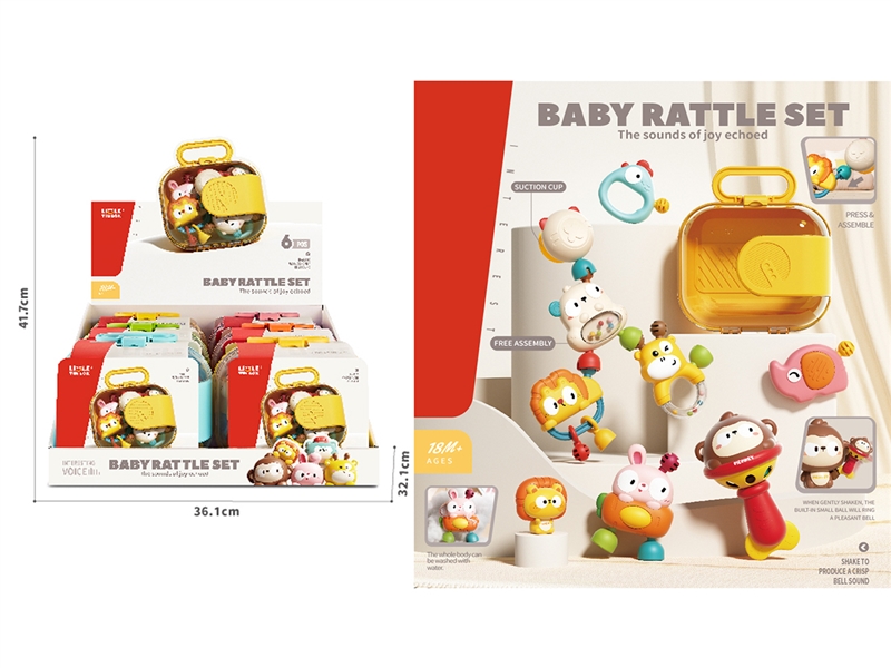 BABY RATTLE SET 5ASST,6PCS/DISPLAY BOX - HP1260355