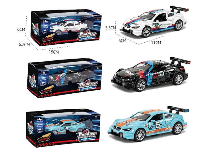 1:36 PULL BACK DIE-CAST CAR W/CAN OPEN THE DOOR,3COLOURS - HP1260359