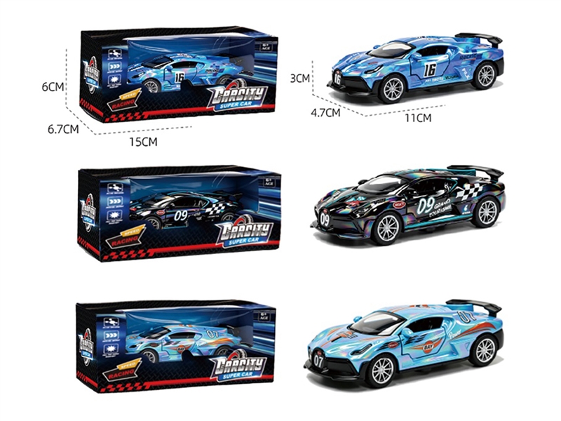 1:36 PULL BACK DIE-CAST CAR W/CAN OPEN THE DOOR,3COLOURS - HP1260364