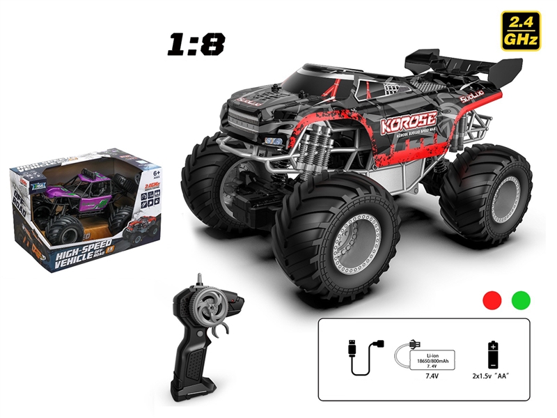 1:8 R/C CLIMBING CAR W/LIGHT & SOUND（INCLUDED BATTERY）2COLORS - HP1260372