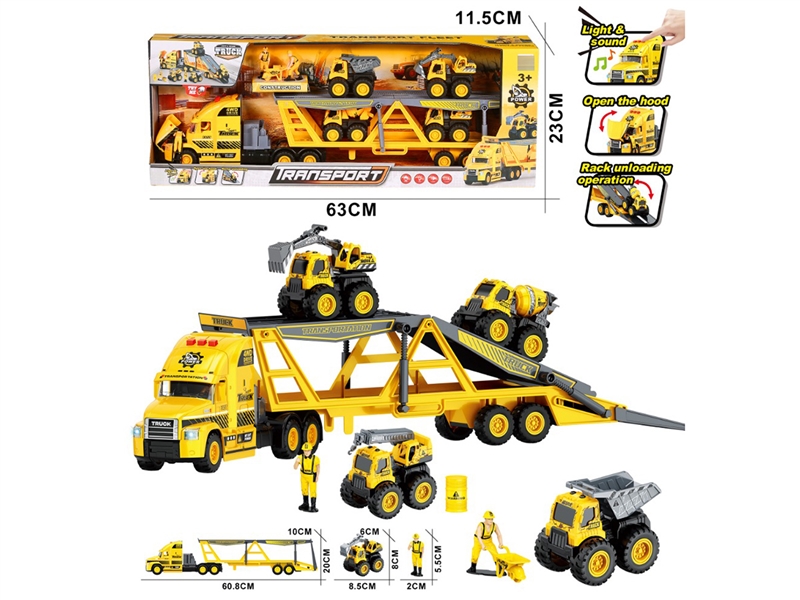 FRICTION TRUCK SET，W/LIGHT & MUSIC ( INCLUDE BATTERY) - HP1260458