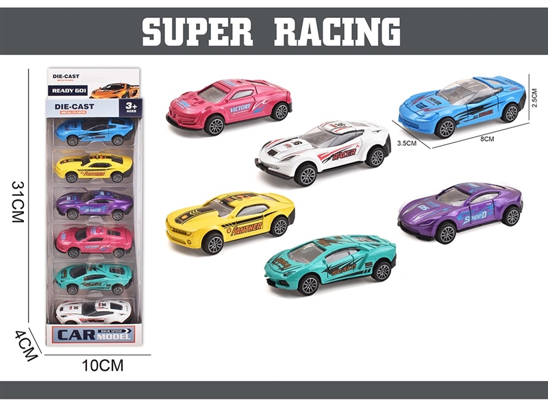 PULL BACK DIE-CAST CAR 6PCS - HP1260610