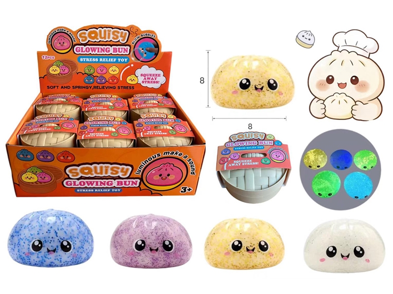 SQUISY BUN W/LIGHT，12PCS/DISPLAY BOX - HP1260765
