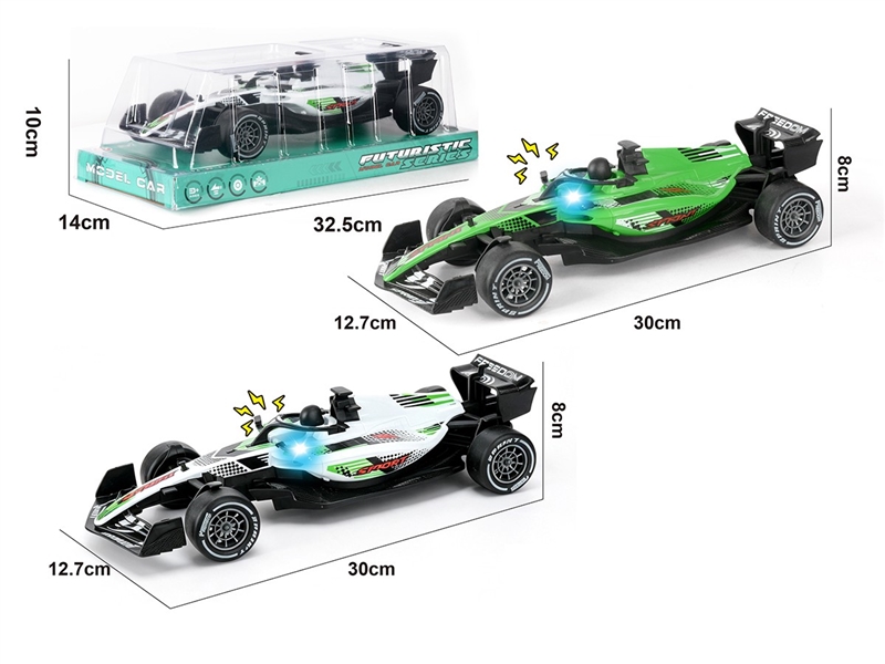 1：18 FRICTION FORMULA CAR，W/LIGHT & SOUND (INCLUDED BATTERY, 2COLORS) - HP1260946