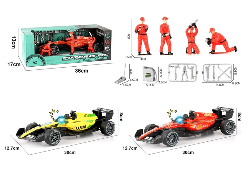 1：18 FRICTION FORMULA CAR，W/LIGHT & SOUND (INCLUDED BATTERY, 2COLORS) - HP1260947