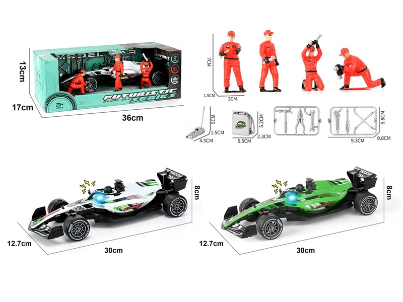 1：18 FRICTION FORMULA CAR，W/LIGHT & SOUND (INCLUDED BATTERY, 2COLORS) - HP1260949
