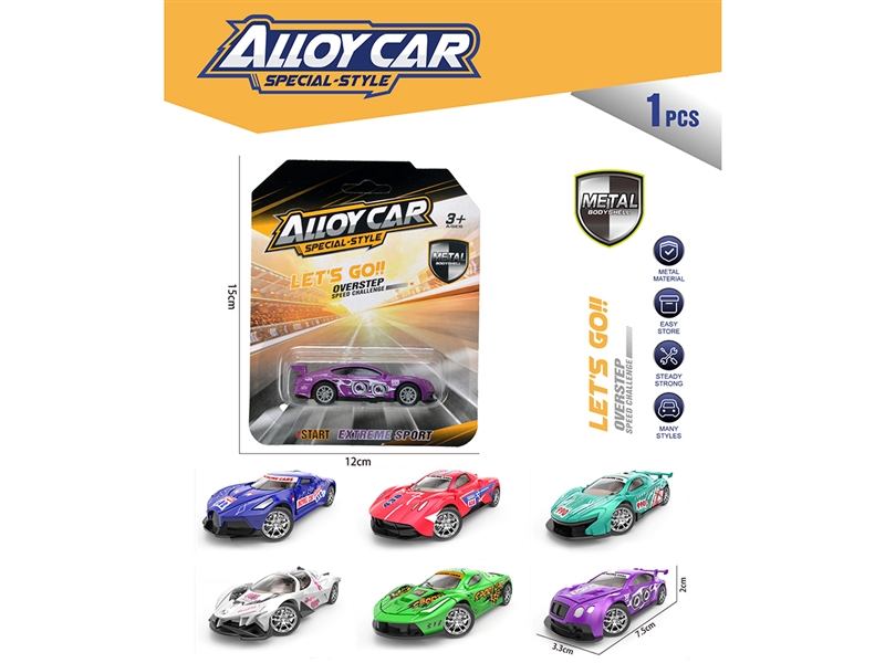 1:64 PULL BACK DIE-CAST CAR,6ASST - HP1261025