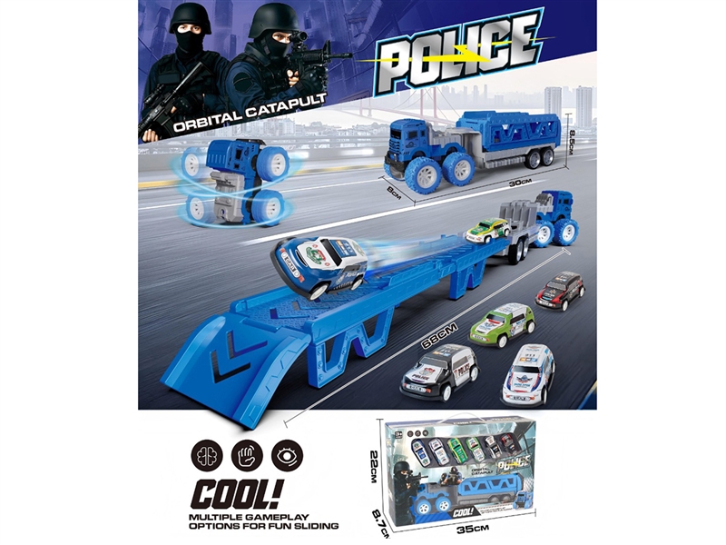 FRICTION CATAPULT RAIL CAR W/PULL BACK DIE-CAST CAR 6PCS - HP1261199