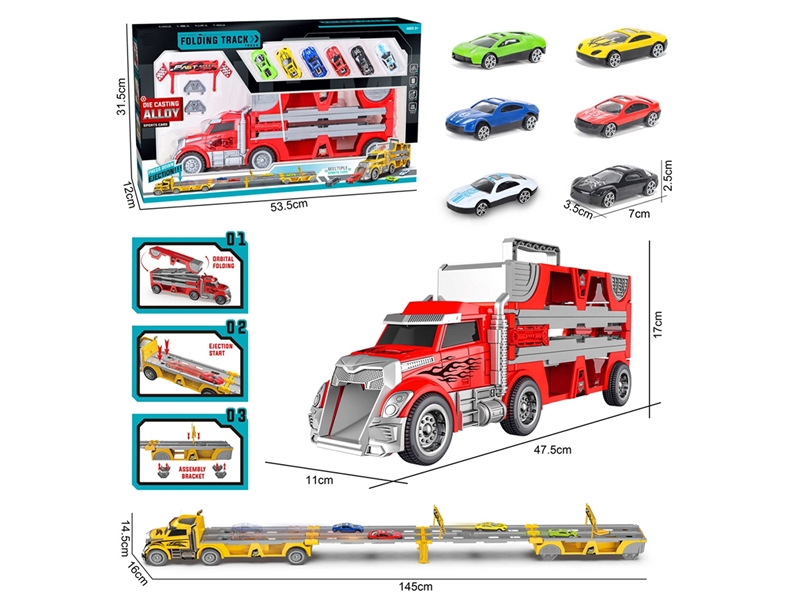 FOLDING CATAPULT TRACK SET W/DIE-CAST CAR 6PCS & ACCESSORIES - HP1261201